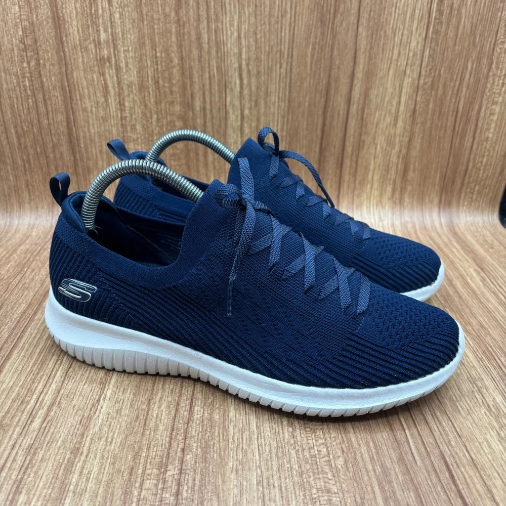 Skechers Ultra Flex 2.0 Sneakers Women 9.5 Navy Blue Excellent Slip On 149159